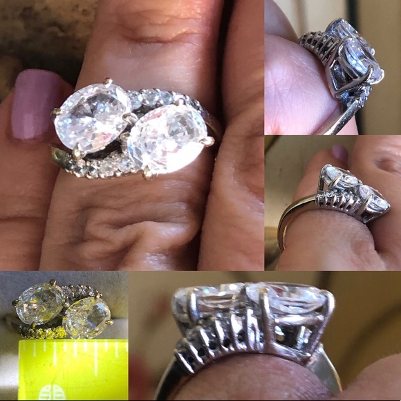 14K White Gold Vintage Bypass Ring 7 Grams